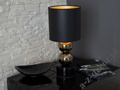 Złota lampka nocna PERLA II 56cm z czarnym abażurem [AZ02689]