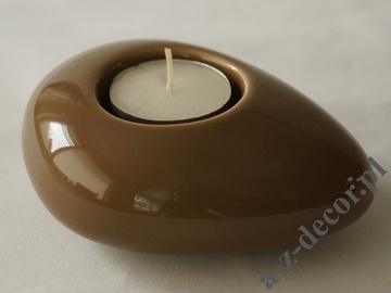 Brown ceramic T-light holder 12cm [AZ02036]