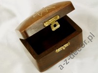 Pudełko drewniane na biżuterię z inkrustowanym Słońcem [AZ01556]