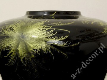 Zielono czarny wazon ceramiczny 31cm [AZ01431]