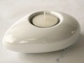 Śnieżno biały świecznik ceramiczny 12cm typu T-light [AZ02039]